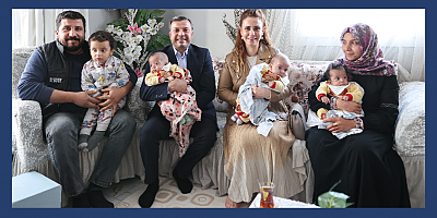 Başkan Kocaispir Üçüz Bebekleri Olan Aileyi Ziyaret Etti
